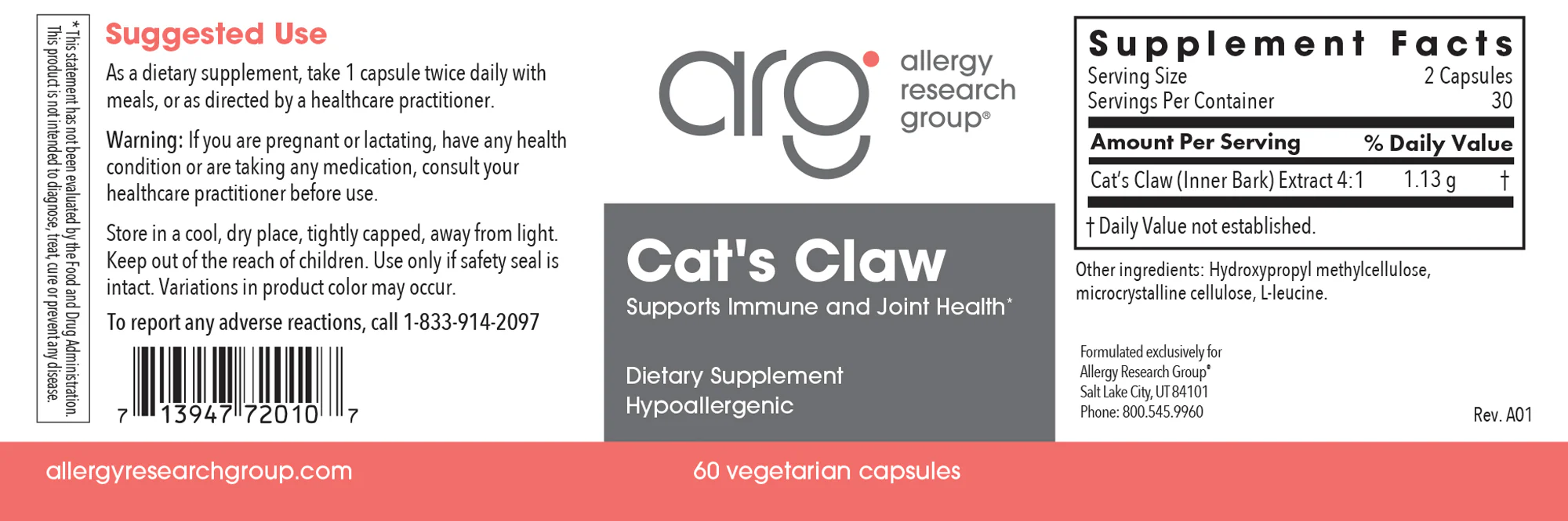 Cat's Claw 60 Veggie Caps - Image 3