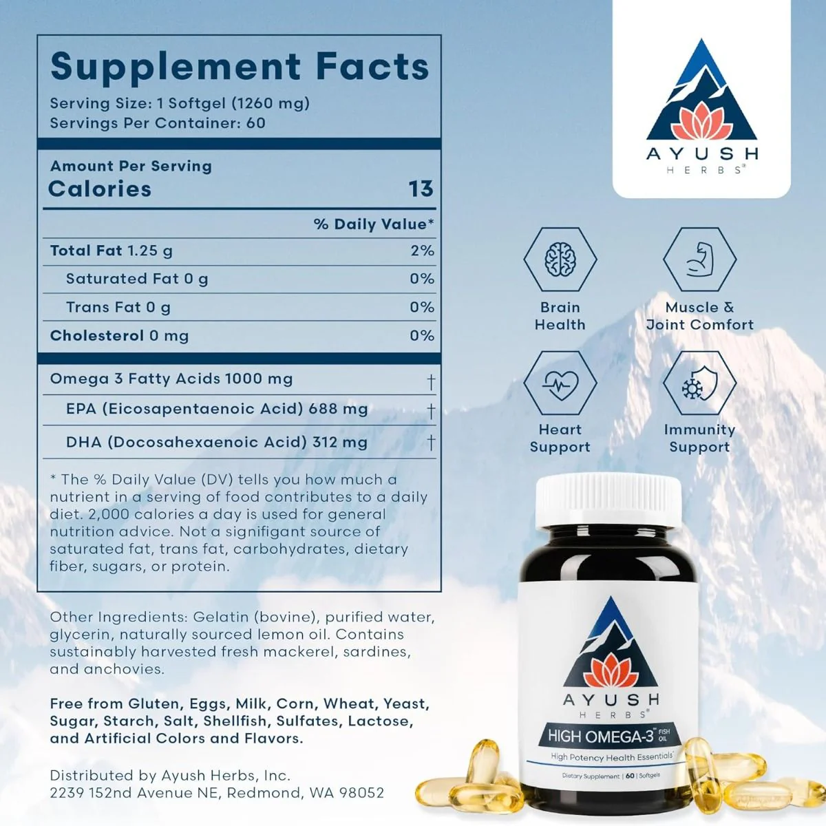 High Omega 3 1250 MG 60 Softgels - Image 7